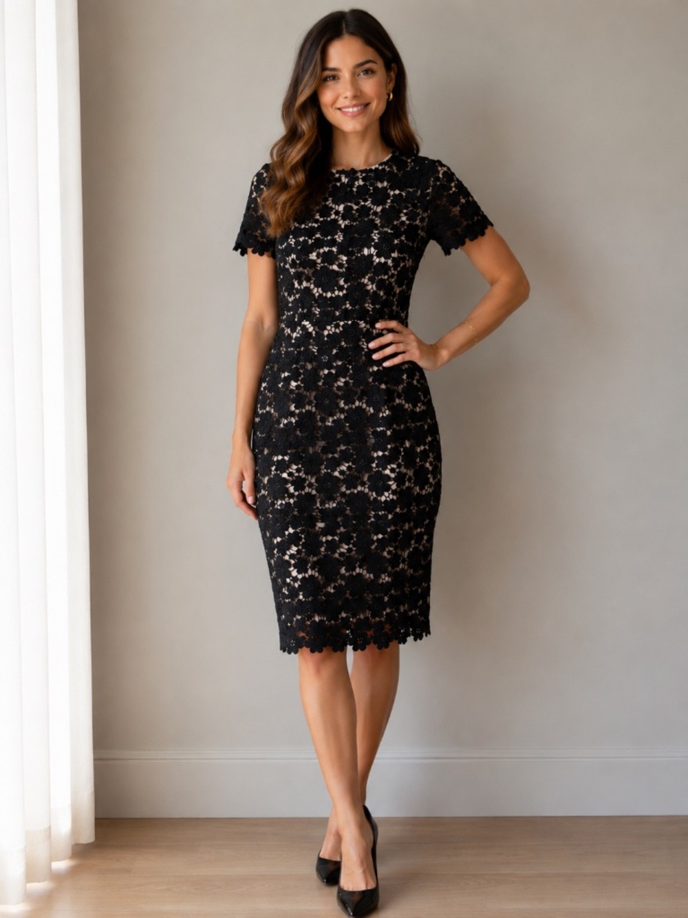 Shoshanna Midi Lace Cocktail Dress Size 0